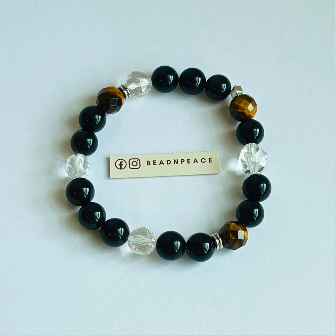 For Him|Gold Sheen Obsidian, Yellow Tiger Eye , Clear Quartz