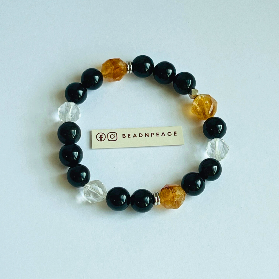 For Him|Gold Sheen Obsidian, Gold Rutilated , Clear Quartz