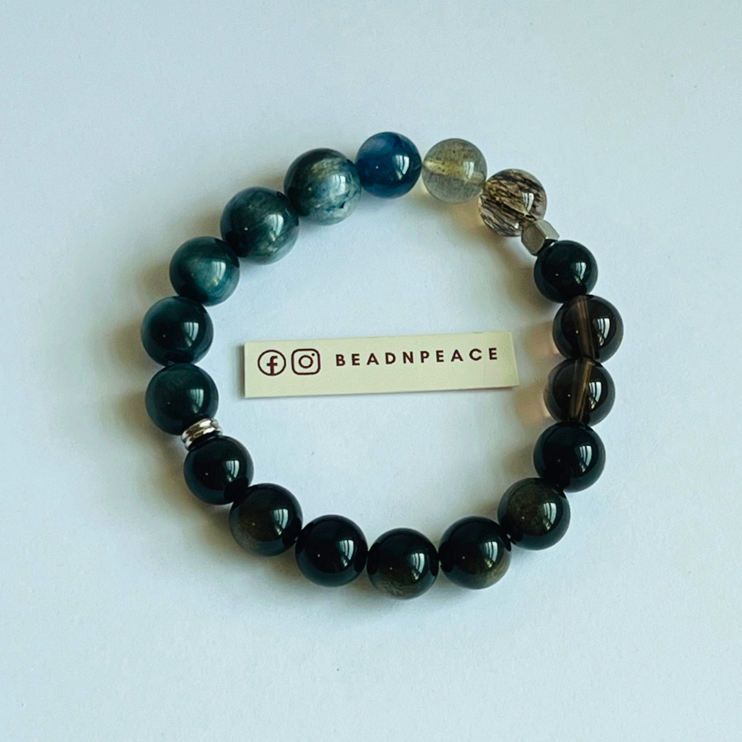For Him| Full Green Phantom , Obsidian , Smokey , Labradorite, Lapis Lazuli, Tiger Eye, Black Gold Super 7