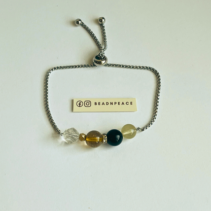 Uniq Bracelet | Clear , Gold Rutilated , Obsidian , Lemon Citrine
