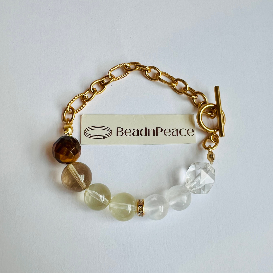 Glow Bracelet | Yellow Tiger Eye, Golden Rutilated , Lemon Citrine, Moonstone , Clear Quartz